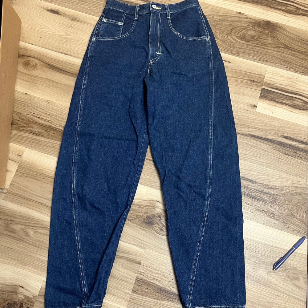Levi's Red High Loose Taper Jeans Womens 27 Dark Wash Cotton Hemp Denim